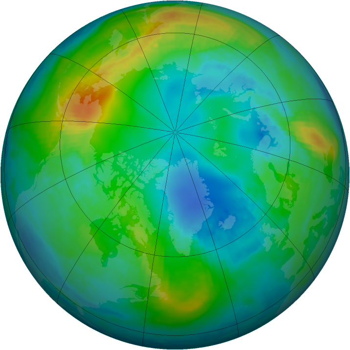 Arctic ozone map for 05 November 1981